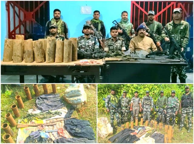 नक्सलियों के खिलाफ कजरा जंगल में बड़ी कार्रवाई, भारी मात्रा में हथियार बरामद, नक्सलियों की साजिश नाकाम